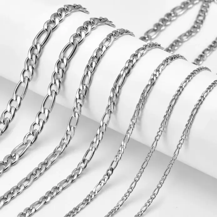 Collar de cadena Figaro de Plata de Ley 925 de 40-75cm para hombres y mujeres, cadena Simple a la moda, accesorios de joyería para regalo de boda y Navidad 2
