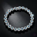 Pulsera de tenis brillante para mujer, brazalete de cristal de circonia cúbica chapado en plata S925, joyería exquisita elegante, regalo de boda FCGJHW 3