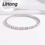 Joyería de plata de ley 925, pulsera de tenis de 16cm-21cm, circonita de colores de 4mm, regalo de aniversario, pulsera de plata de ley para mujer 2