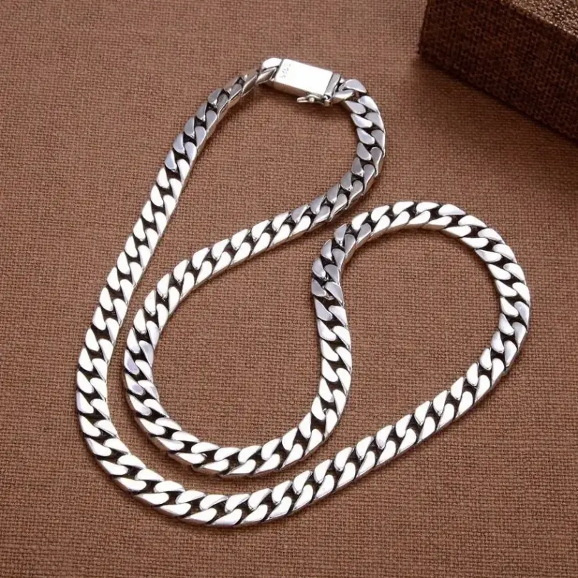 Pulsera de plata de ley 100% S925, joyería de plata Punk S925 de 8MM que nunca se decolora, regalos de joyería para hombres y mujeres 4