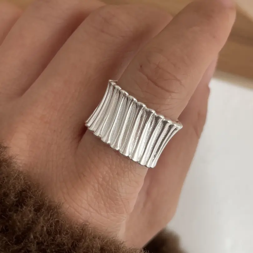 925 anillos de plata esterlina para mujer pareja minimalista hecho a mano Simple ancho Interware anillo joyería de fiesta regalo prevenir alergias 6