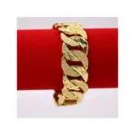 Elegante pulsera para hombre chapada en oro de 18 quilates: estilo clásico, diseño grueso y pesado, perfecta para regalos y fiestas, para otoño 2