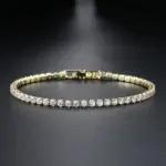 Pulsera de tenis de circonia de 2,5mm para mujer, abalorio de cristal de diseñador, pulsera de cadena fina de tenis en la mano, joyería de boda KC128 1