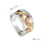 Exquisita joyería femenina, Anillos de dedo de Color Micro circón con línea de onda Multicolor con patrón geométrico para mujer, Anillos cuelloьц® ж dikajiе 6