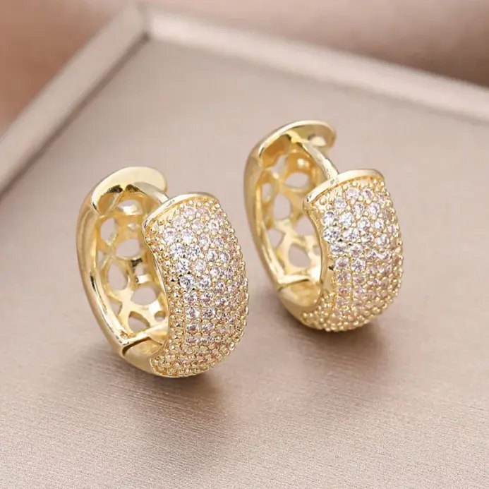 Pendientes de plata de ley 925 con circonita cúbica para mujer, pendientes circulares redondos pequeños de diseño vintage, joyería hipoalergénica para fiesta 1
