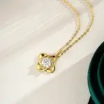 Collar con colgante de moissanita para mujer de oro 100% auténtico de lujo de 18 quilates 4