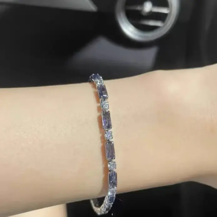 💜 Pulsera Tennis "Gala Royal" – Circonia Púrpura y Oro de 18K 2