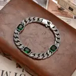 ✨ Pulsera "Tang Dynasty Brilliance" – Plata, Patrón Tang y Diamantes (Estilo Hip-Hop Unisex) 4