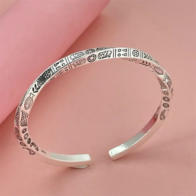 🌿 Brazalete "Nature's Totem" – Plata de Ley .925 Abierta 4