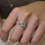 anillos ovalados brillantes blancos y verdes con diamantes de alto carbono, anillo de boda de 100% Plata de Ley 925 para mujer, joyería fina para fiesta 4