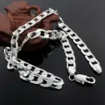 Collar de plata de ley 925 para hombres y mujeres, cadena clásica de 6MM de 16/18/20/22/24 pulgadas, joyería de lujo, regalos de boda y Navidad 4