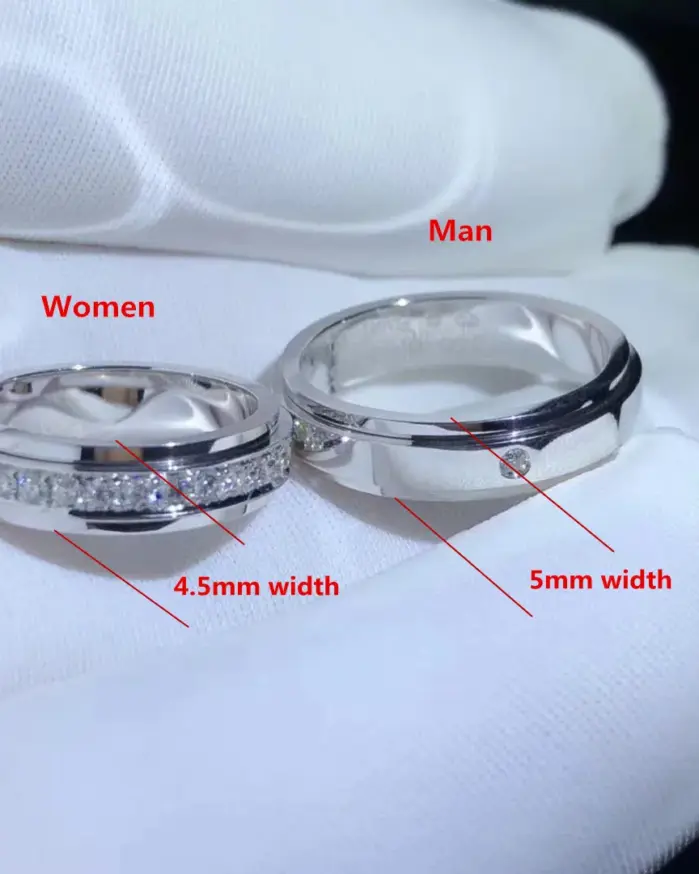 Anillo Buyee de Plata de Ley 925 para parejas, anillo de circón blanco, anillo de dedo para mujeres y hombres, joyería fina clásica de boda a la moda, círculo 2