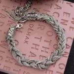 Pulseras de cadena giratoria tejidas a mano de plata de ley S925 para mujeres y hombres, regalos de joyería fina de moda Vintage y de lujo 3