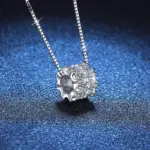 collar completo de diamantes de moissanita para mujer, colgante de plata de ley 925, cadena para mujer, joyería fina para fiesta nupcial 2