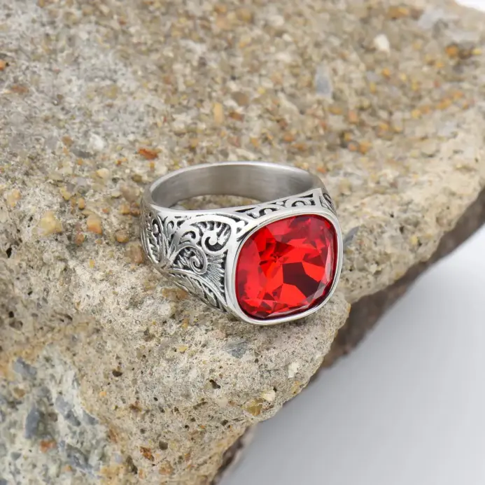 Anillos estilo piedras preciosas multicolores de acero inoxidable 316L de alta calidad para hombre 2
