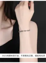 Pulsera Punk de plata de ley S925 con forma de flor de explorador, personalizada, de nicho, pulsera de ancla de barco de moda para hombres y mujeres 2