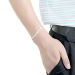 Plata de Ley 925, 2 piezas, collar de cadena lateral completa, pulsera, conjunto de joyería de moda para hombres y mujeres, regalo de boda 6