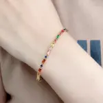 🌈 Pulsera Tennis "Arcoíris Infinito" – Cristales AAA y Oro 18K 1