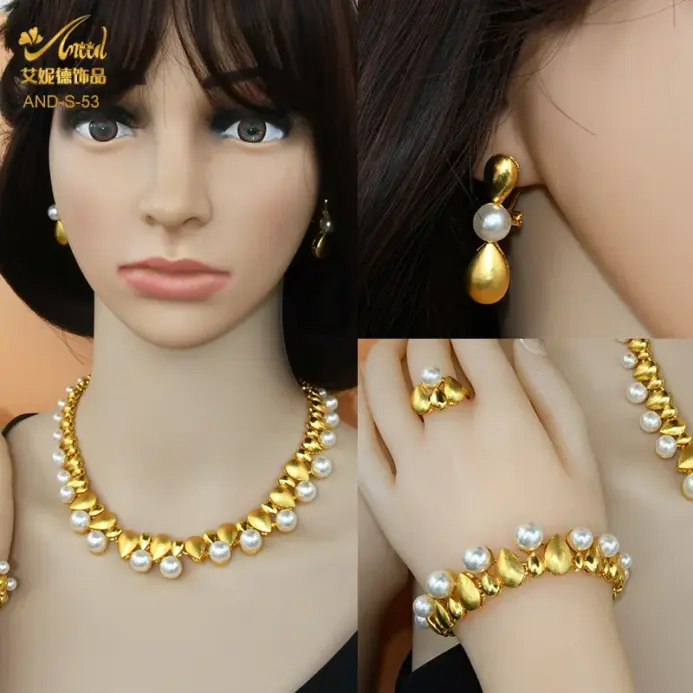 Zircon Pearl Gentle Bridal Set Mujer Oro 24K AU999 - Cadena lisa, perlas redondas, comodidad agradable para la piel 2