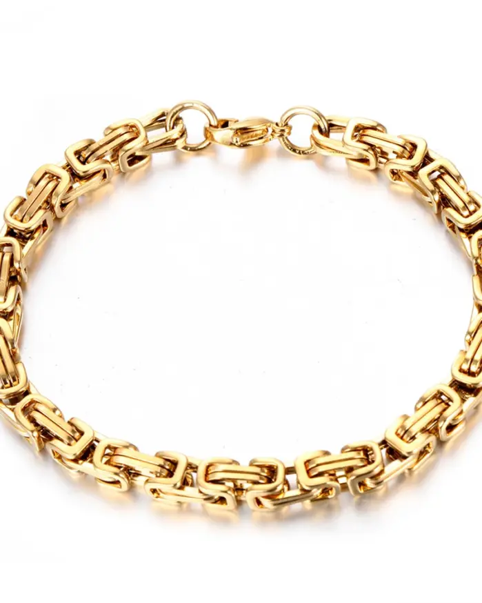 Lo más nuevo, pulsera de acero inoxidable 316L, pulsera al por mayor para hombres y mujeres, pulsera de eslabones de cadena de mano de Color dorado de 4mm, joyería de Hip Hop 1