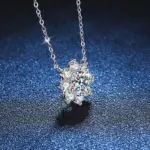 collar de diamantes de moissanita de 1CT para mujer, colgante chapado en plata 925 con cadenas de oro blanco, joyería fina para fiesta nupcial, regalo 3