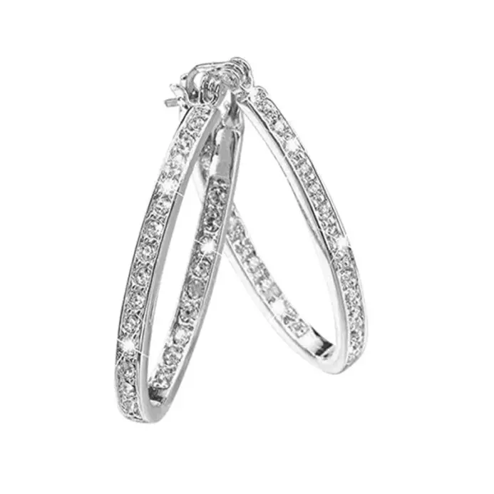 1 par de pendientes de aro grandes simples con temperamento de moda, combinación de calle con personalidad femenina, ropa de vacaciones para banquetes 2