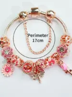 🌸 Brazalete "Summer Romance" – Cuentas Florales y Oro Rosa 2