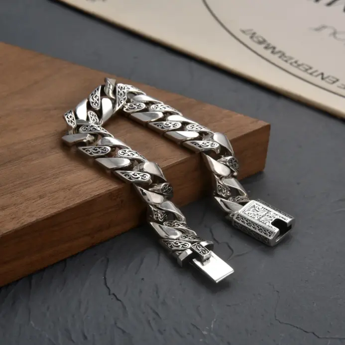 🌿 Pulsera "Tang Dynasty Punk" – Plata S925 Sólida de Autor 2