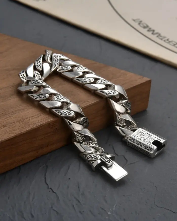 🌿 Pulsera "Tang Dynasty Punk" – Plata S925 Sólida de Autor 2