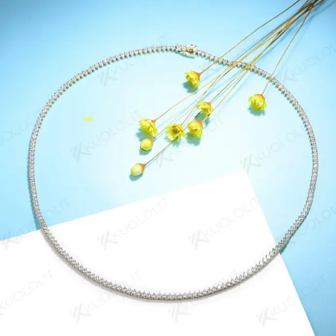 5.25CTW Moissanite tenis collares para mujeres hombres sólido 14K 10K oro 925 cadena de plata para fiesta de compromiso Navidad 2