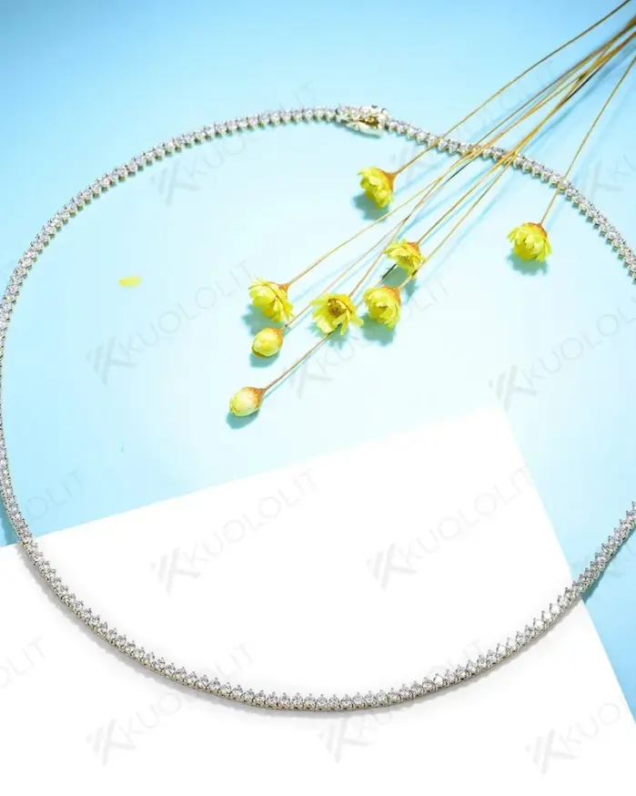 5.25CTW Moissanite tenis collares para mujeres hombres sólido 14K 10K oro 925 cadena de plata para fiesta de compromiso Navidad 2