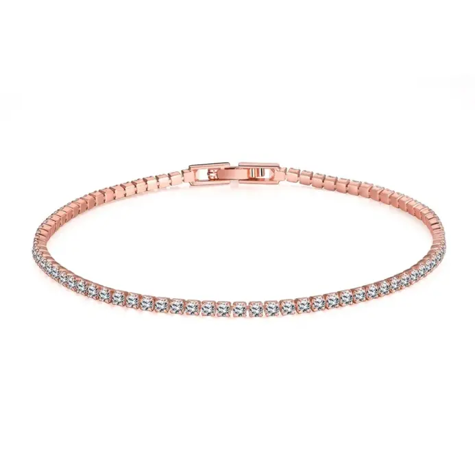 Joyería de plata esterlina 925, pulsera de tenis de 16cm a 19cm, regalo de aniversario de Zirconia de 2mm, pulsera de plata de ley auténtica 2