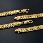 Sunny Jewelry-collar de cobre a la moda, cadenas de serpiente chapadas en oro, alta calidad para mujer, hombre, Italia 750, regalo de uso diario 3