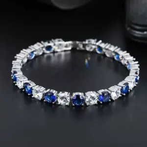 Pulsera de circonita de 4 mm, 16-23 cm, de lujo ligero, de moda, de platino PT950, para hombre y mujer, elegante con un hermoso significado. 1