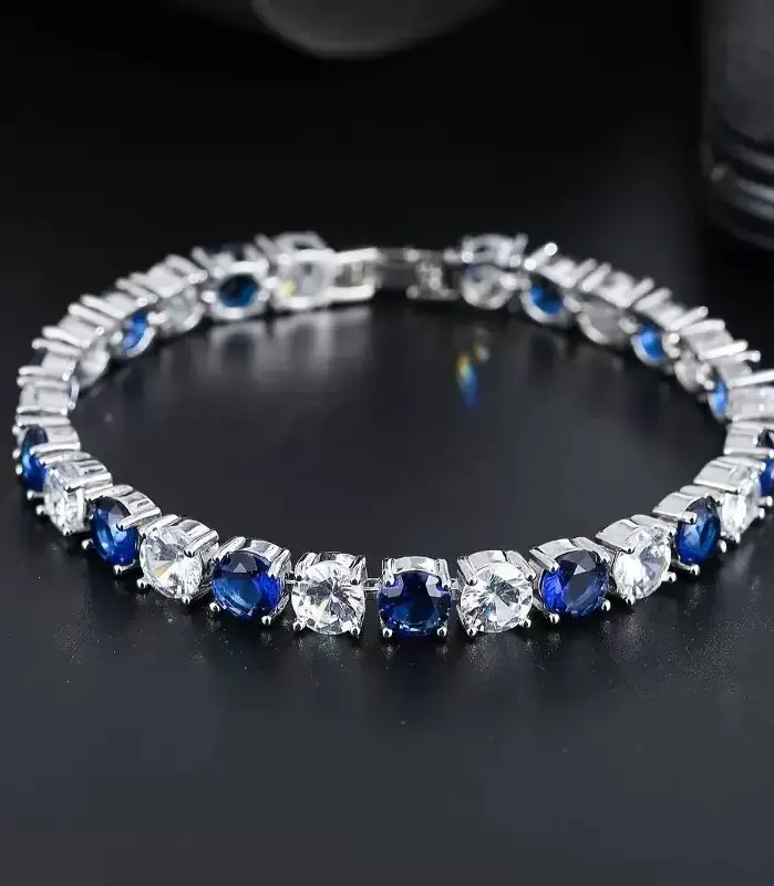 Pulsera de circonita de 4 mm, 16-23 cm, de lujo ligero, de moda, de platino PT950, para hombre y mujer, elegante con un hermoso significado. 1