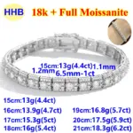Pulsera de Moissanita Completa de Moda para Mujer y Hombre, Chapado en Plata de Ley 925, Color D, VVS1, Unisex, Pulsera de Moissanita de Lujo 7