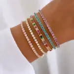🌈 Pulsera Tennis "Prisma Eterno" – Multicolor, Impermeable y Oro 18K 1