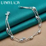 Pulsera de plata de ley 925, cadena, producto de diseño a la moda, joyería hermosa, pulsera de alta calidad con cuentas para mujer, boda 5