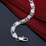 Pulseras de plata de ley 925 para mujer, cadena creativa retro, joyería de moda para bodas, fiestas y Navidad 4