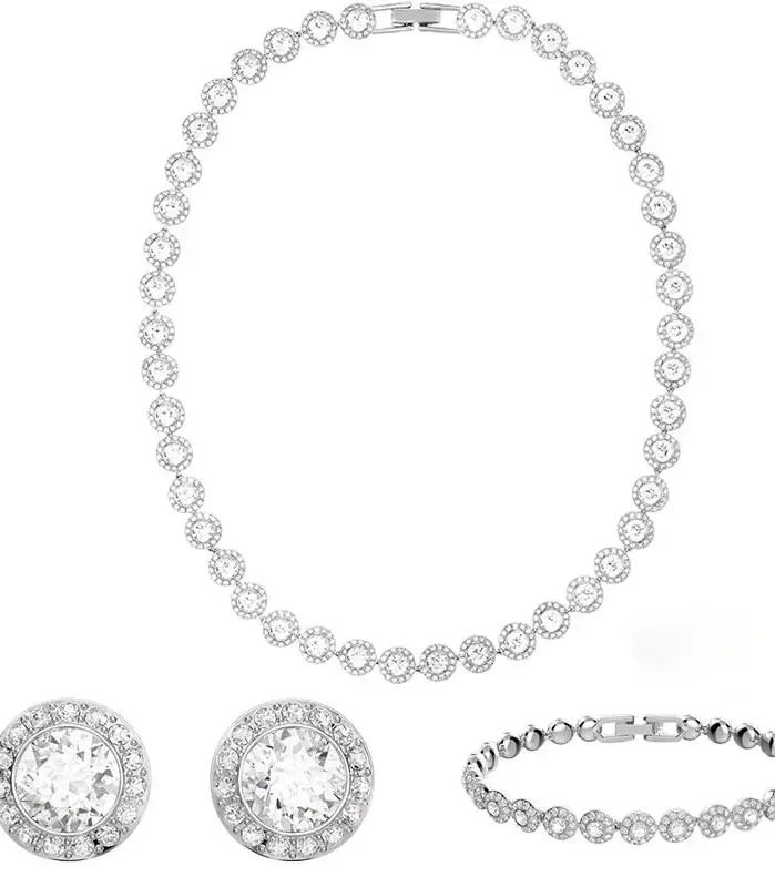 2025 Nueva pulsera de uñas con colgante de collar redondo de lujo ligero, conjunto de joyería alta, uso diario, esencial para fiesta, regalo de aniversario 2