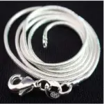 Collar de plata de ley 925 para mujer, joyería de plata de moda, cadena de serpiente, collar de 1mm, 16, 18, 20, 22 y 24 5
