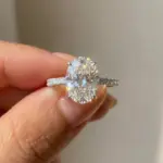Preciosos anillos de piedra ovalados brillantes de circón de Plata de Ley 925 para mujer, regalo de compromiso, boda, joyería fina de lujo de alta calidad 3