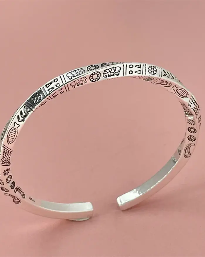 🌿 Brazalete "Nature's Totem" – Plata de Ley .925 Abierta 1