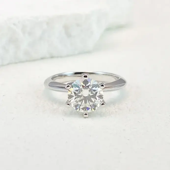 Anillo NeeTim de moissanita de 0,5-5 quilates para mujer, Plata de Ley 925 con chapado en oro blanco, joyería de compromiso con diamantes de laboratorio para boda 2