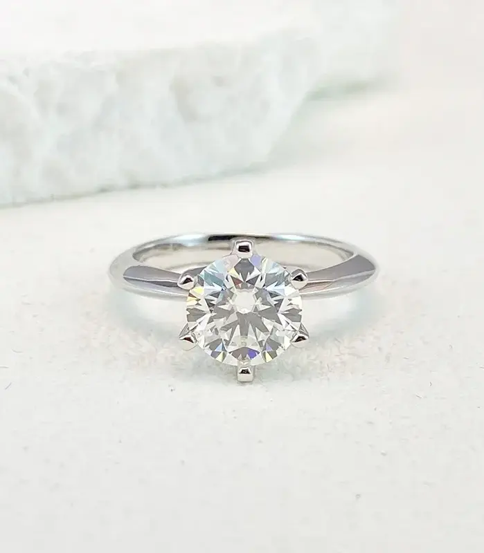 Anillo NeeTim de moissanita de 0,5-5 quilates para mujer, Plata de Ley 925 con chapado en oro blanco, joyería de compromiso con diamantes de laboratorio para boda 2