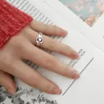 Cinturón de plata de ley 925 ​ Anillos ajustables joyería de compromiso de boda para mujer accesorios 3
