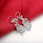 Pendientes colgantes con cuentas de uva creativas de color plateado para mujer, regalos finos de fiesta a la moda, joyería noble elegante 4
