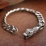 🐍 Pulsera "Serpent King Cuban" – Plata S925 Sólida Hecha a Mano 1