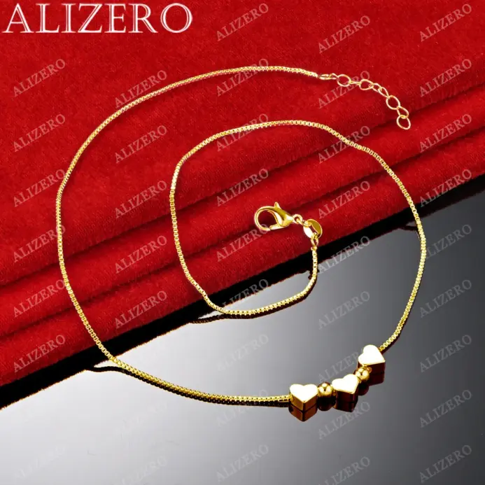 ❤️ Collar "Heart Symphony" – Oro 18K con Cadena de Caja de 18" 2
