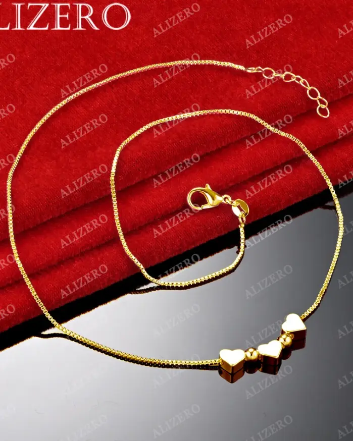 ❤️ Collar "Heart Symphony" – Oro 18K con Cadena de Caja de 18" 2